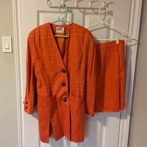 Celebrity Collection Linen Blazer and Skirt Suit Set (Size 10)